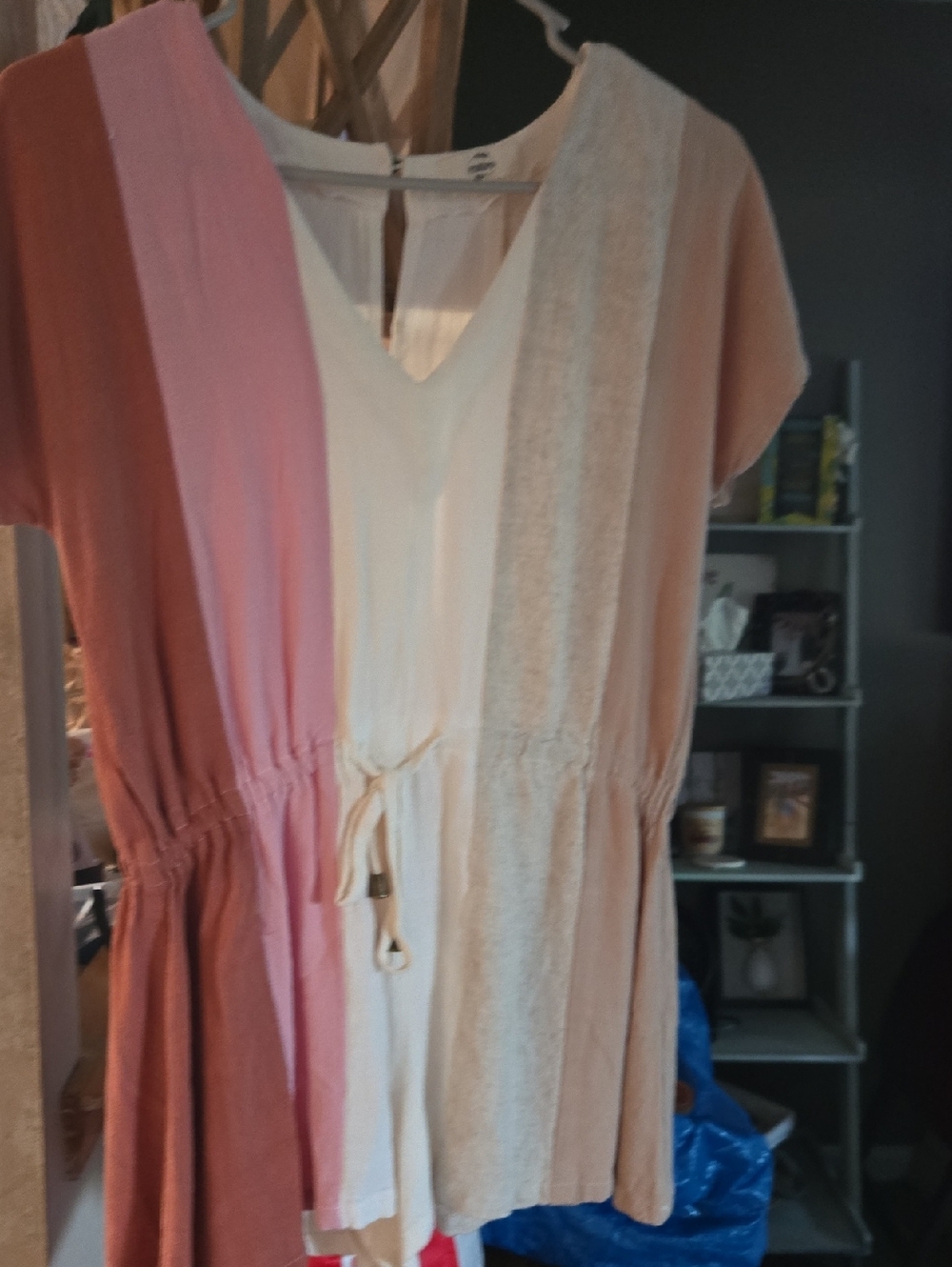 entro Cream Textured V-Neck ROMPER